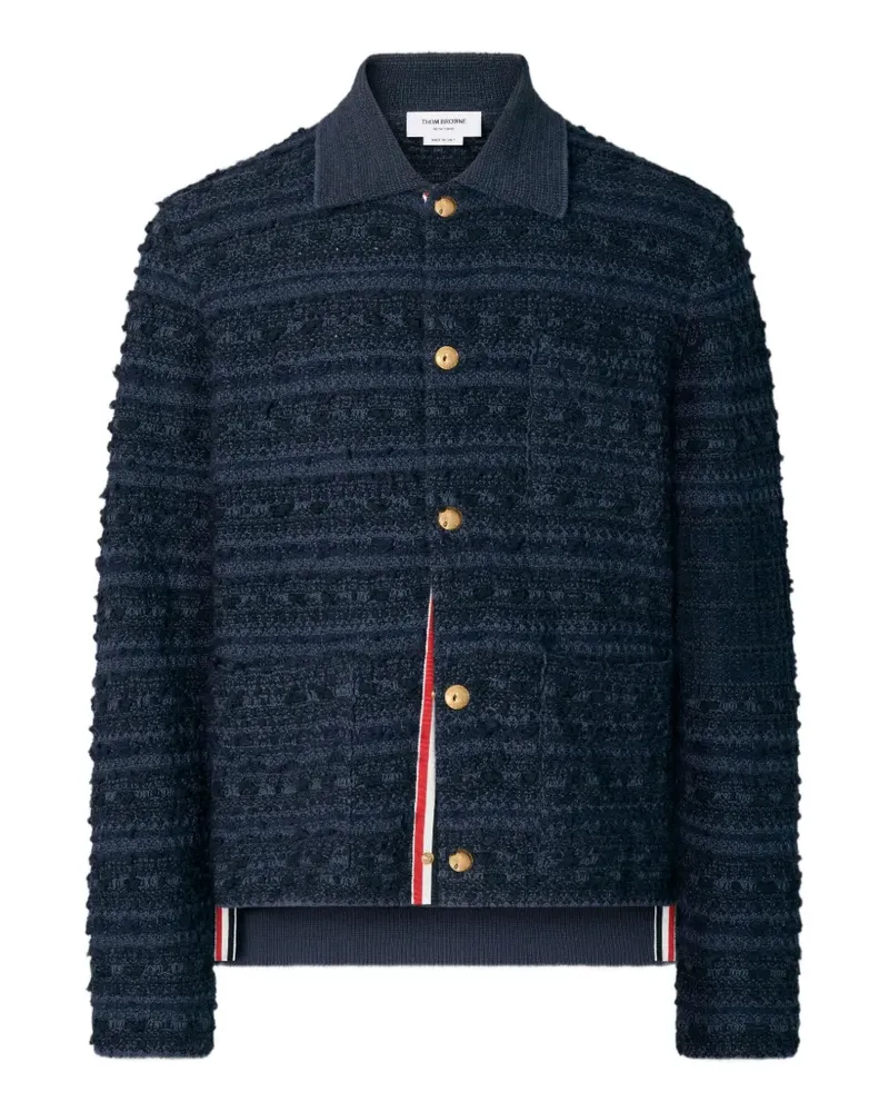 Thom Browne Tweed-Hemdjacke im Utility-Look - Blau Blau