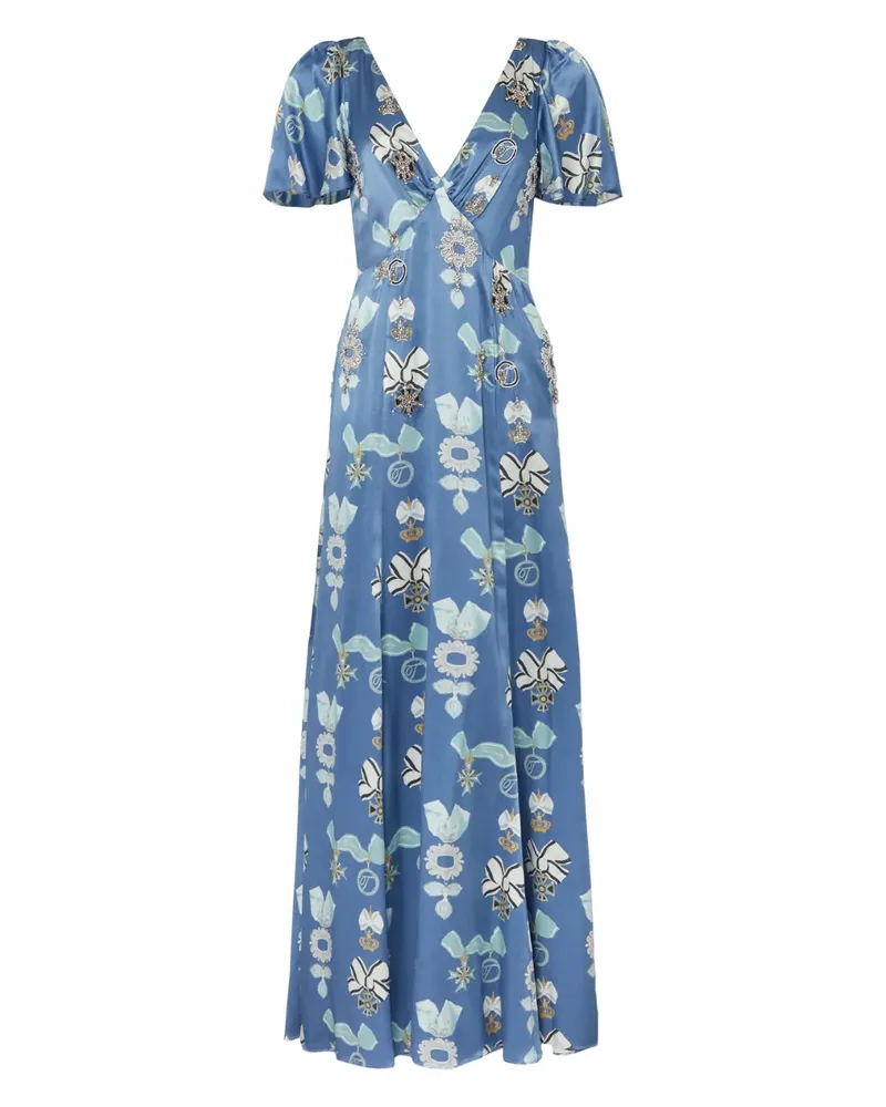 Temperley London Reina Kleid mit Schleifen-Print - Blau Blau