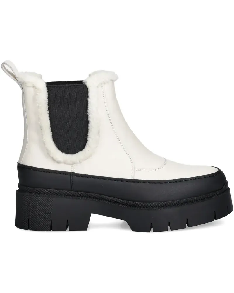 HUGO BOSS faux fur-trim Chelsea boots - Weiß Weiß