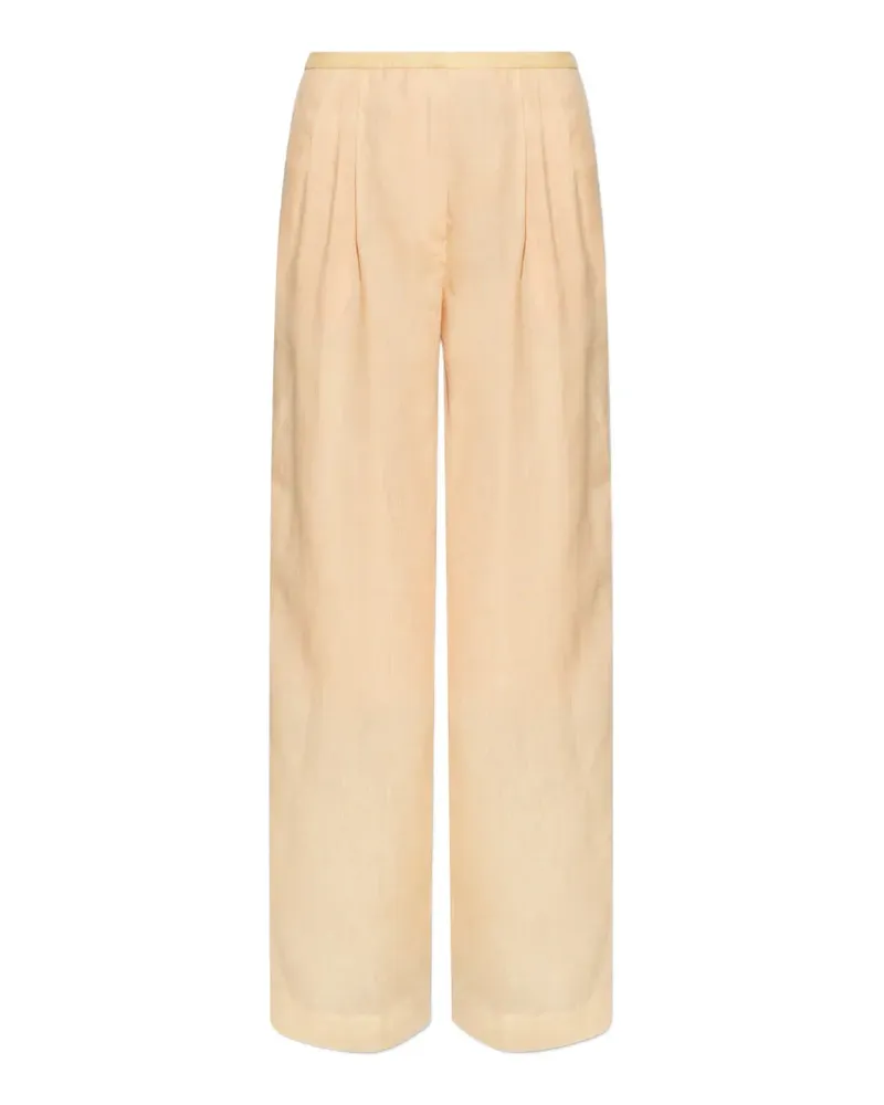 forte_forte pleated wide-leg trousers - Orange Orange