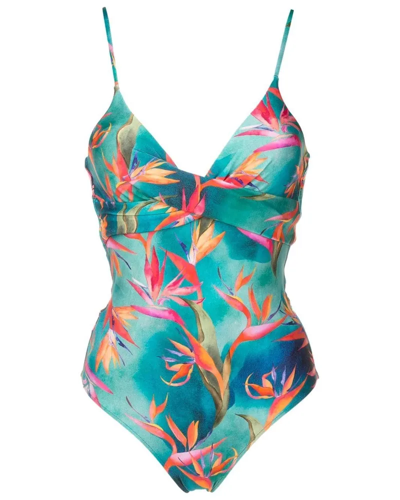 Lygia & Nanny Badeanzug mit grafischem Print - Blau Blau