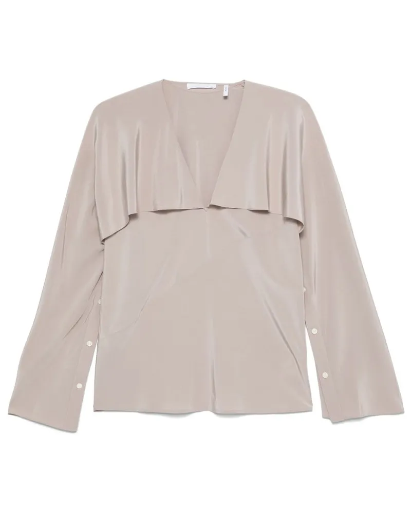 Helmut Lang Bluse mit Schal - Grau Grau