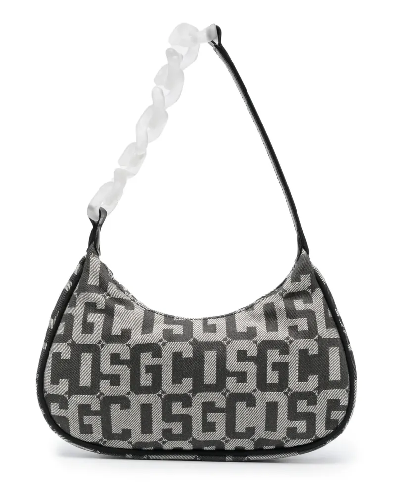 GCDS Schultertasche mit Kettenriemen - Schwarz Schwarz