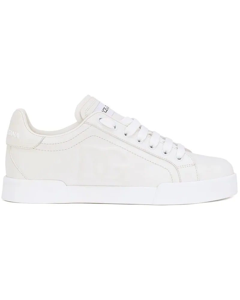 Dolce & Gabbana Portofino Sneakers mit Logo-Prägung - Weiß Weiß