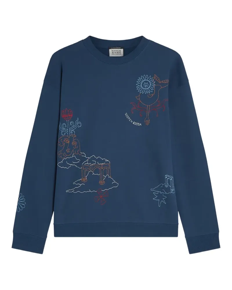 Scotch&Soda embroidered crew-neck sweater - Blau Blau