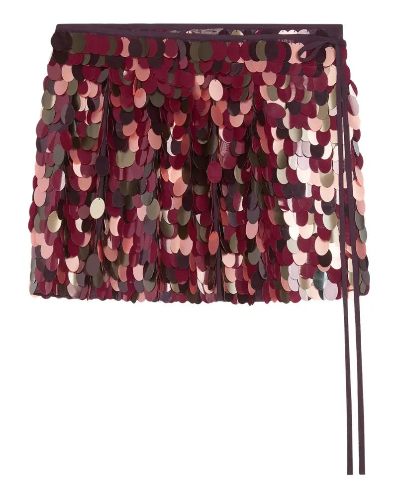 Dries van Noten Wickelrock mit Pailletten - Rot Rot
