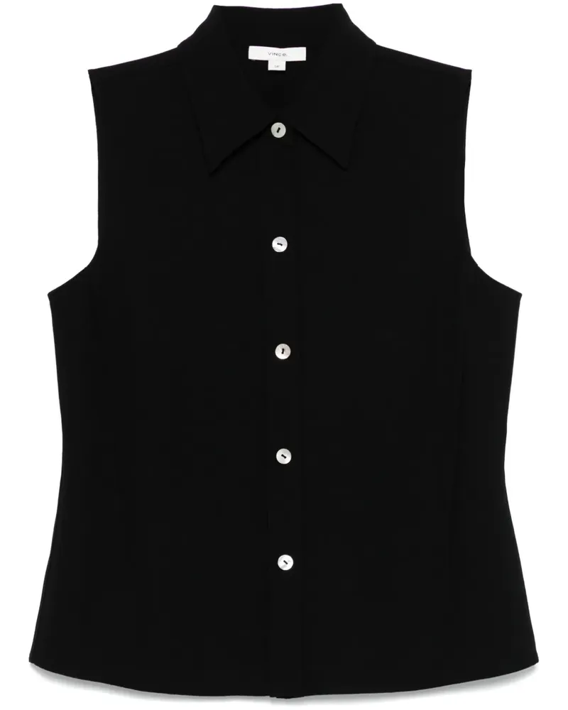 Vince Hemd aus Krepp - Schwarz Schwarz