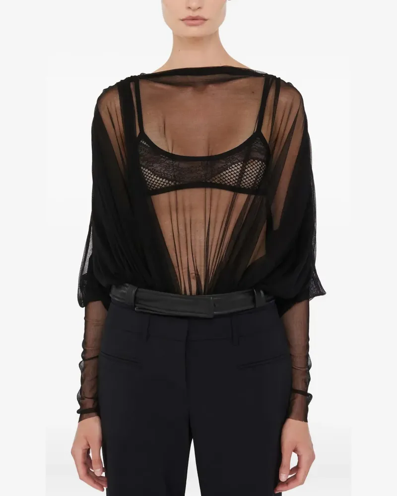 Christopher Esber Drapierter Body mit Sheer-Effekt - Schwarz Schwarz