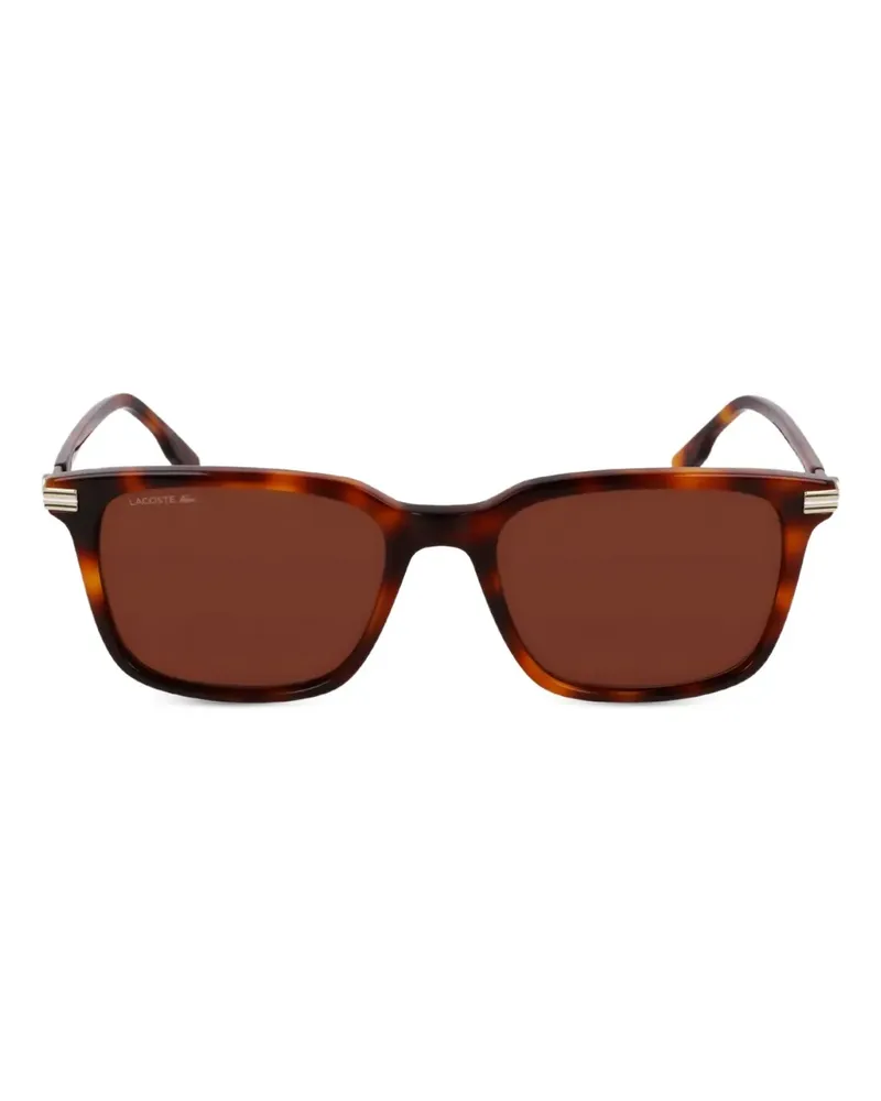 Lacoste Sonnenbrille mit eckigem Gestell - Braun Braun