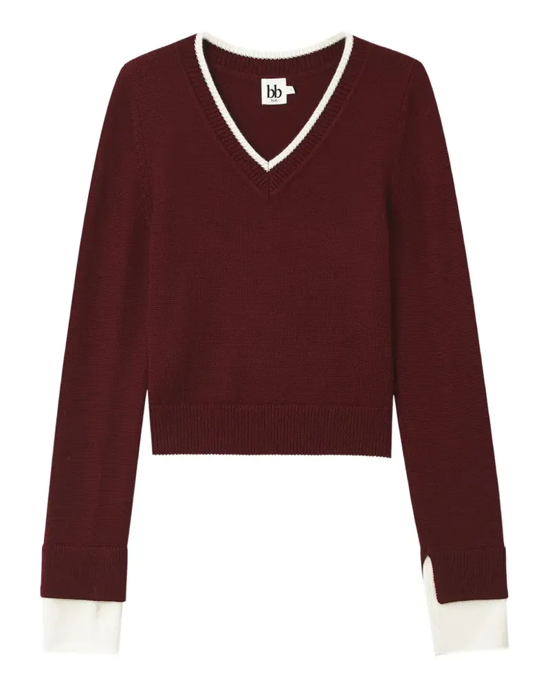 b+ab Rollkragenpullover mit Kontrastsaum - Rot Rot