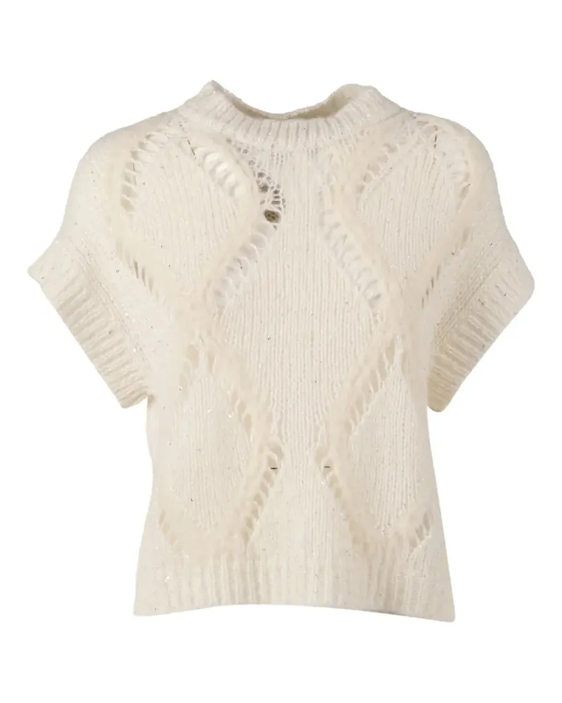 Antonelli Firenze openwork t-shirt - Nude Nude