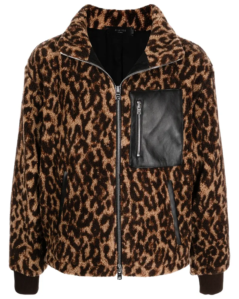 Amiri Bomberjacke mit Leoparden-Print - Braun Braun