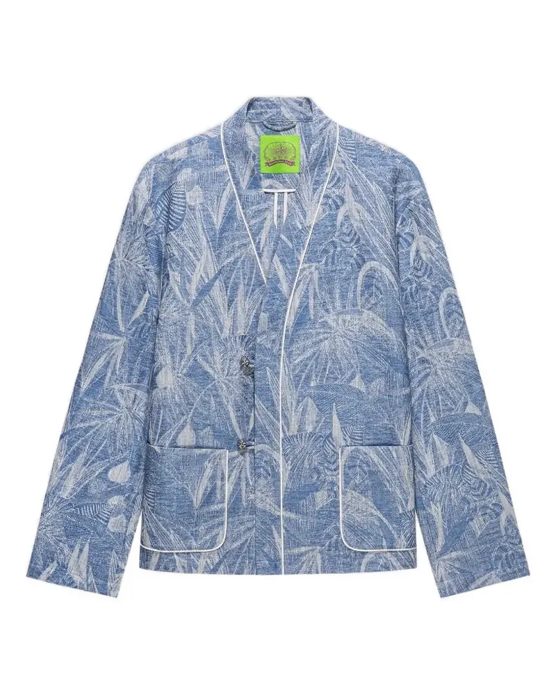Shanghai Tang floral-print blazer - Blau Blau