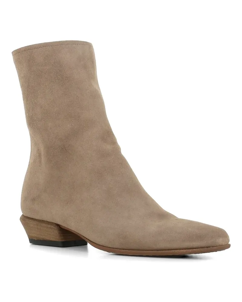 Pantanetti back-zip suede ankle boots - Nude Nude