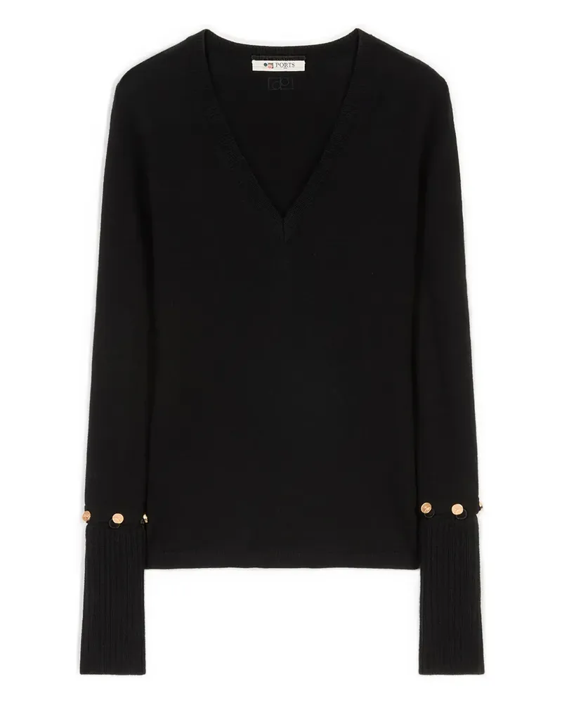 Ports 1961 Pullover mit V-Ausschnitt - Schwarz Schwarz
