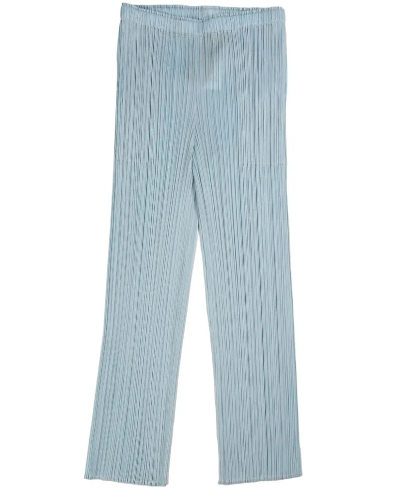 Issey Miyake Plissierte Slim-Fit-Hose - Blau Blau