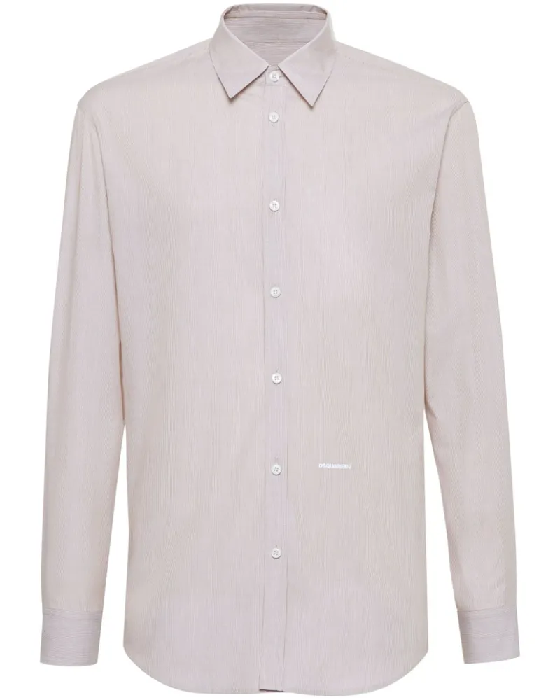 Dsquared2 Rex Dan Hemd mit Mikro-Streifen - Nude Nude