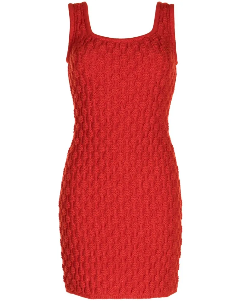 Ports 1961 Minikleid mit 3D-Strickmuster Rot