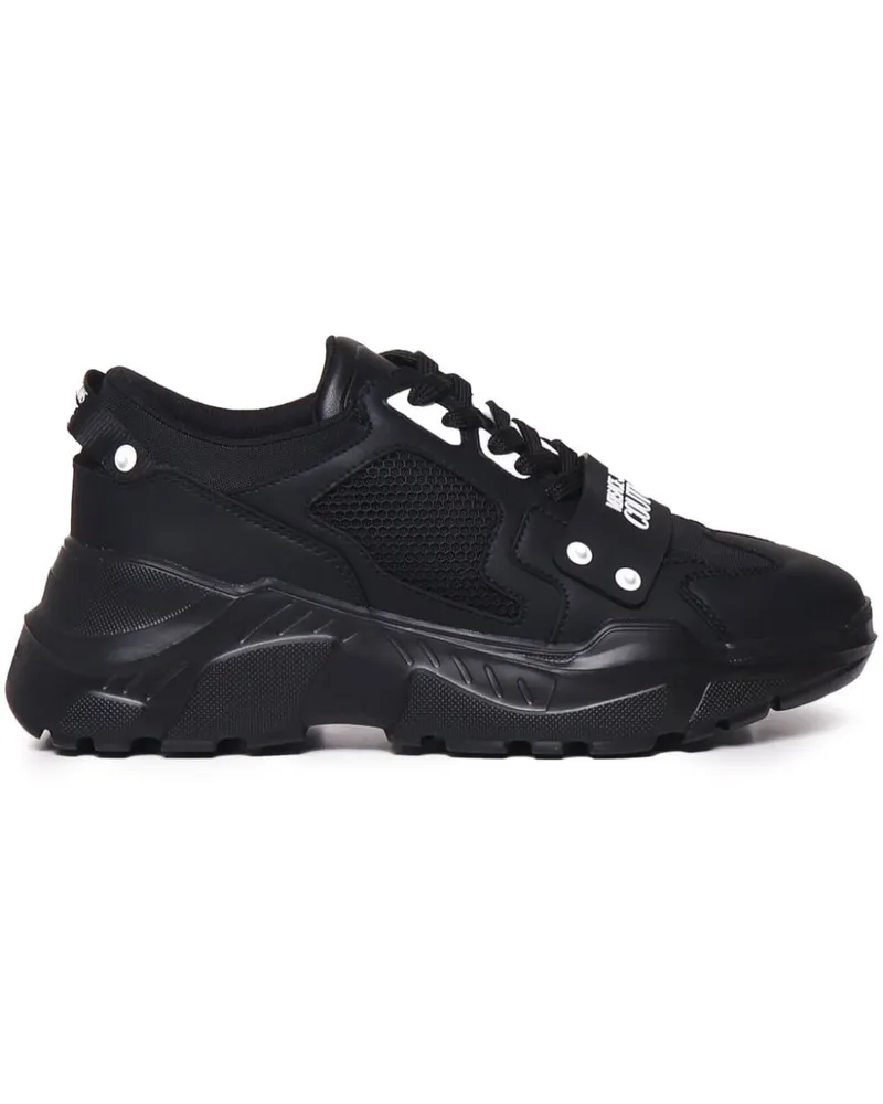 Versace Jeans Sneakers mit Logo-Print - Schwarz Schwarz