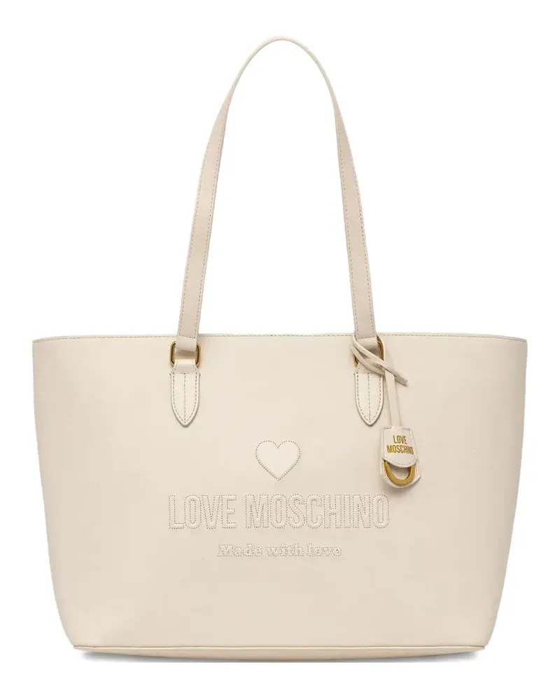 Moschino Handtasche mit Logo-Prägung - Nude Nude