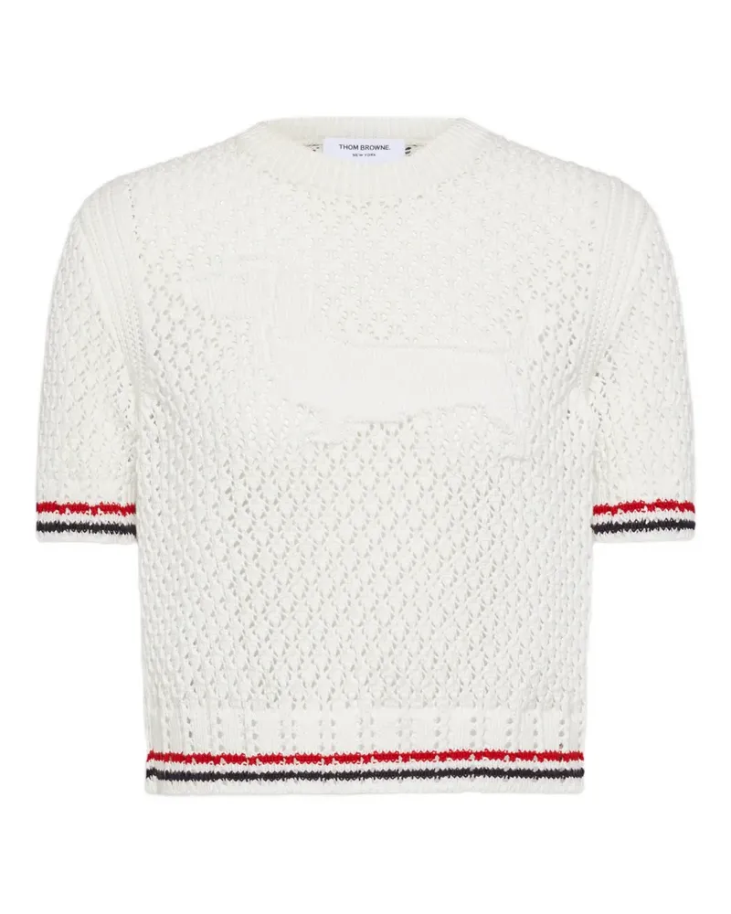 Thom Browne Hector Pointelle-T-Shirt - Weiß Weiß