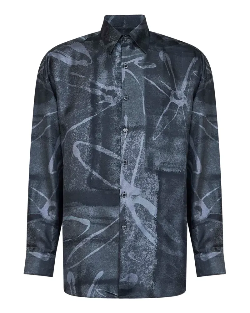 Costumein floral-print silk shirt - Grau Grau