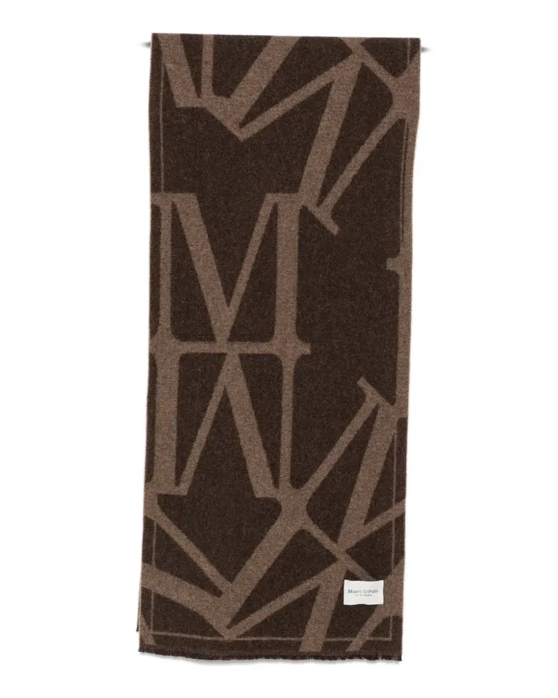 Marc O'Polo logo-intarsia wool scarf - Braun Braun