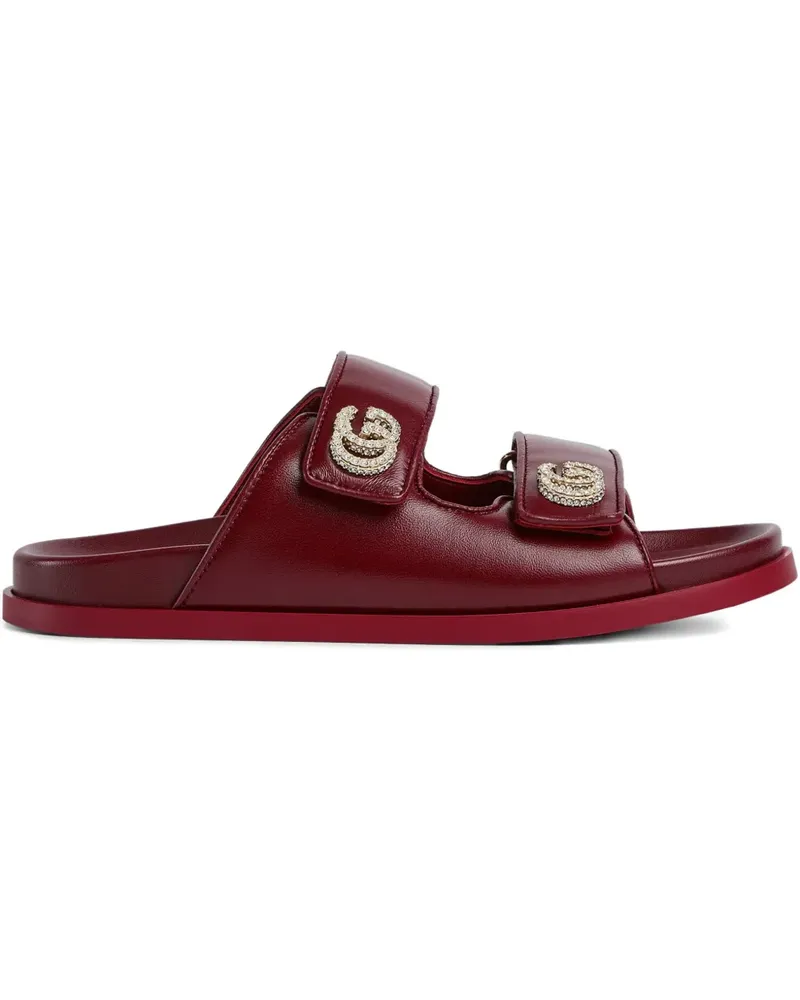 Gucci crystal double G strap sandals - Rot Rot