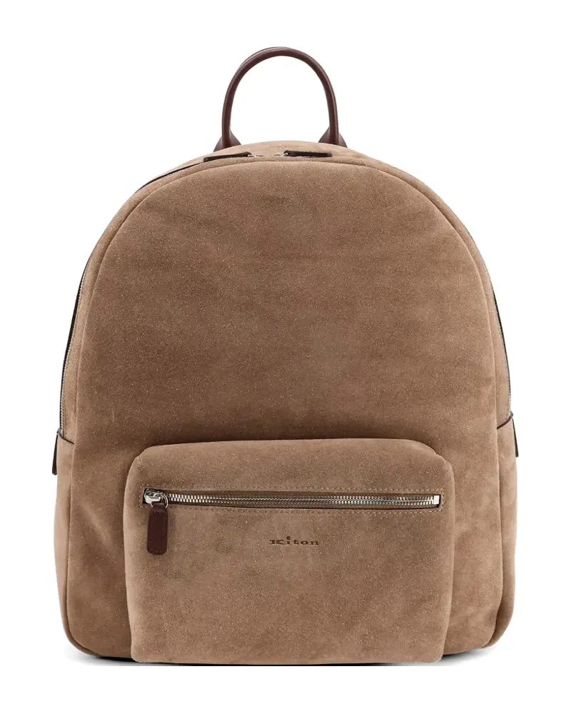 Kiton Ciro Pone Rucksack aus Leder - Nude Nude