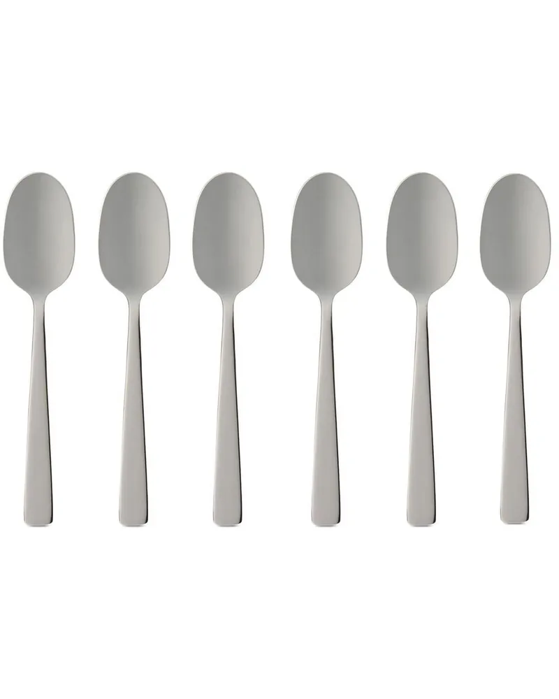 Dolce & Gabbana Set aus sechs Kaffeelöffeln mit Logo-Gravur - Silber Silber