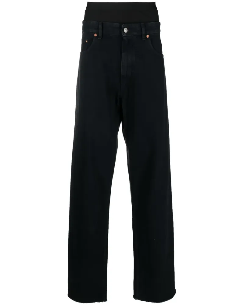 Maison Margiela Gerade Jeans im Layering-Look - Schwarz Schwarz