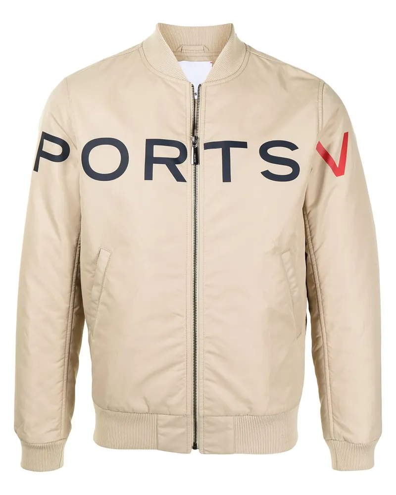 Ports V Jacke mit Logo-Print - Nude Nude