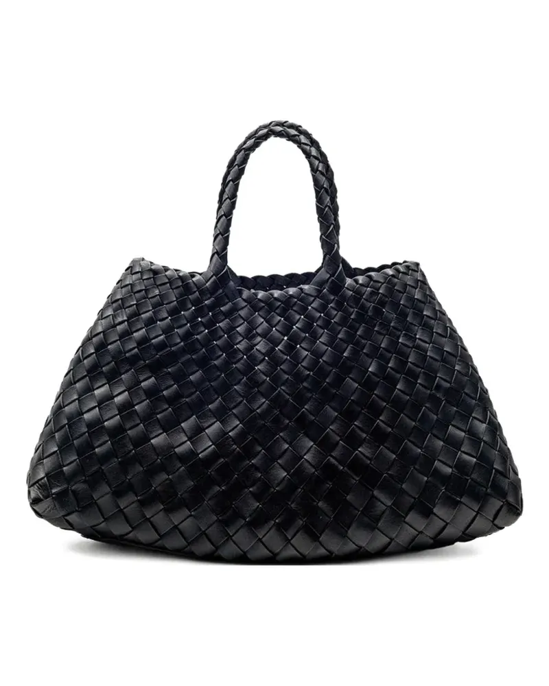 Dragon Diffusion small Santa Croce braided-handle tote bag - Schwarz Schwarz