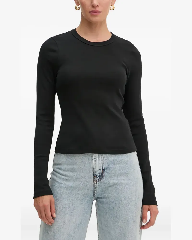 A.L.C. Geripptes Langarmshirt - Schwarz Schwarz