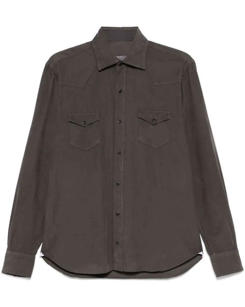 BARBA Hemd aus Cord - Grau Grau