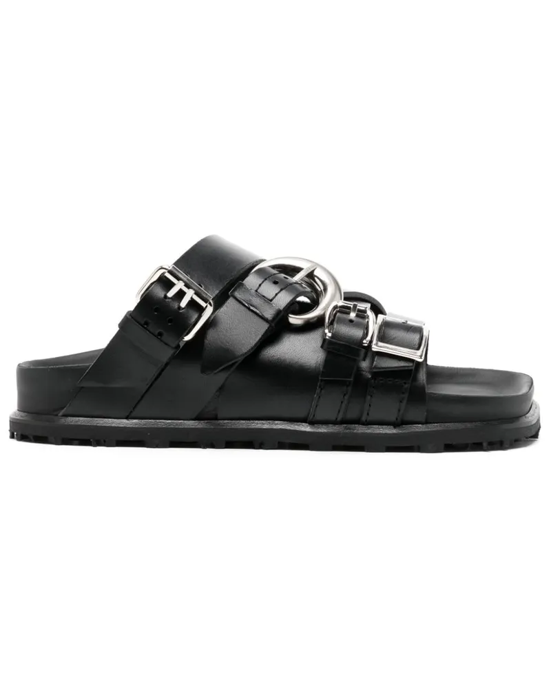 Marine Serre Sandalen mit Schnallenverschluss - Schwarz Schwarz