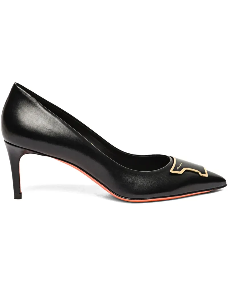 Santoni Sibille Pumps 90mm - Schwarz Schwarz