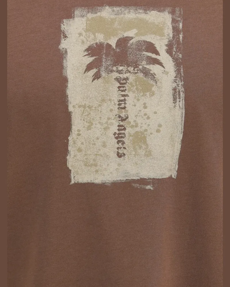 Palm Angels Gebürstetes Palm Tree T-Shirt - Braun Braun