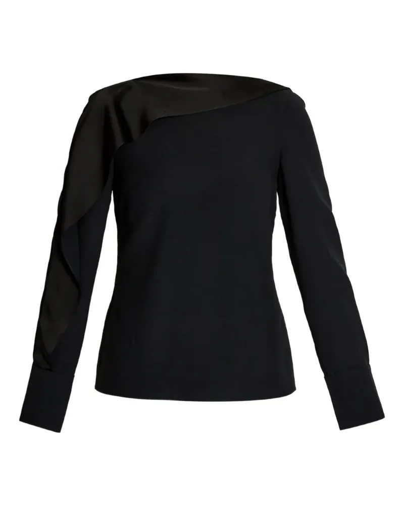 Erdem Langarmshirt mit Satineinsätzen - Schwarz Schwarz