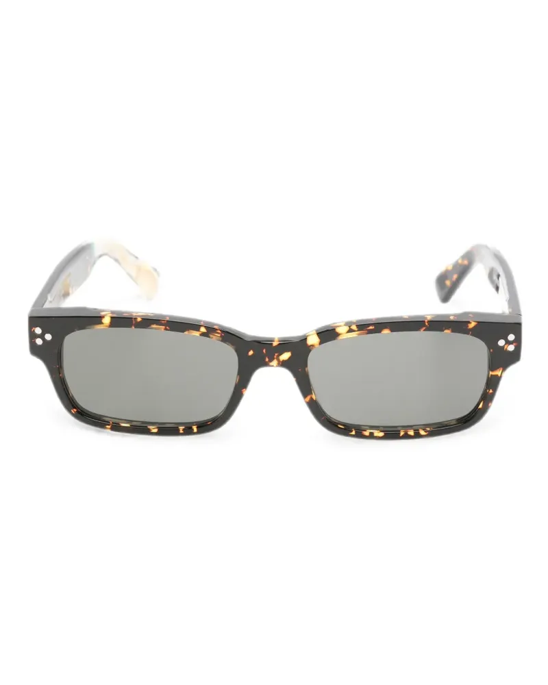 SNOB Milano Eckige Sonnenbrille in Schildpattoptik - Braun Braun