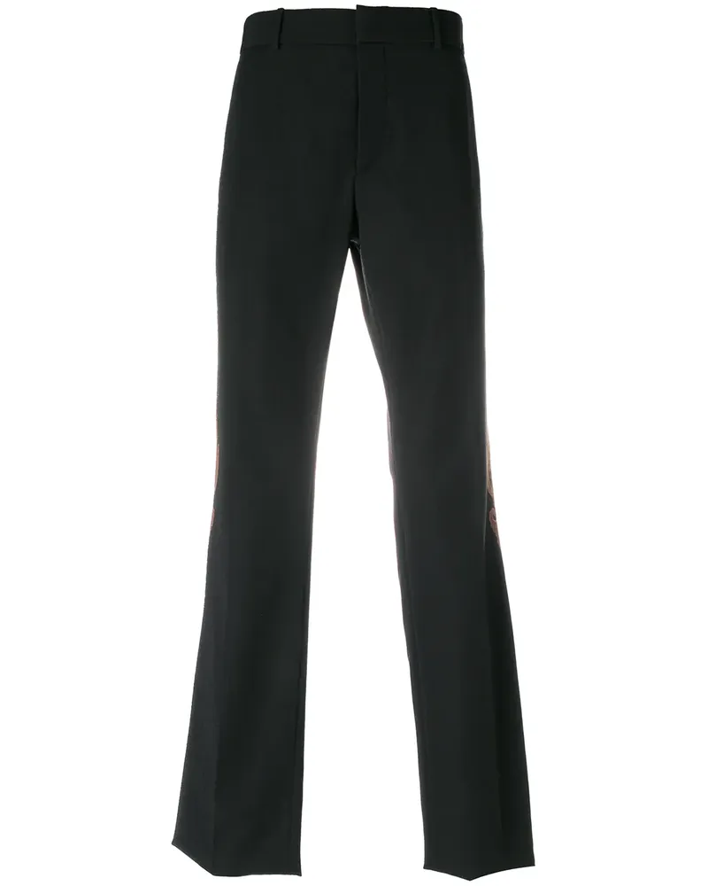 Alexander McQueen Hose mit Paisley-Patch - Schwarz Schwarz