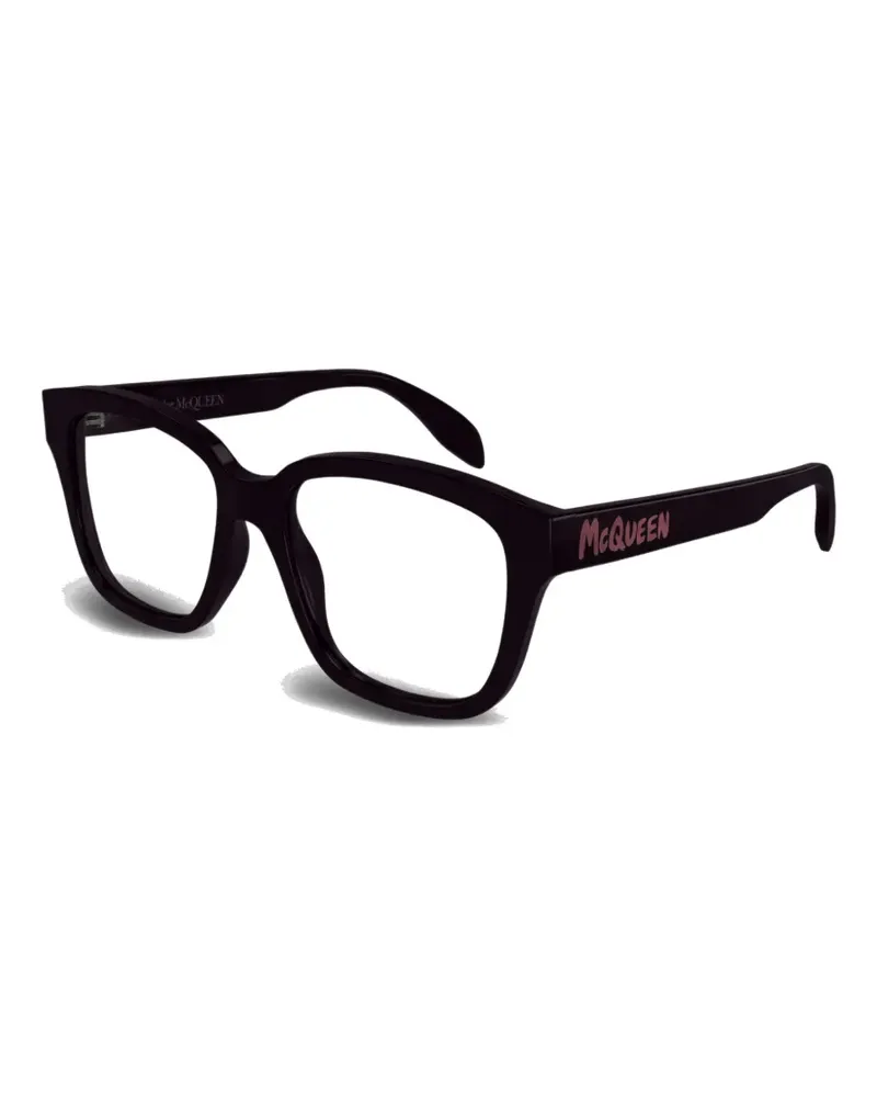 Alexander McQueen Brille mit eckigem Gestell - Rot Rot