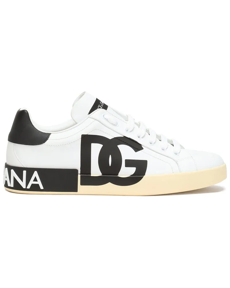Dolce & Gabbana Portofino Sneakers mit Logo-Print - Weiß Weiß