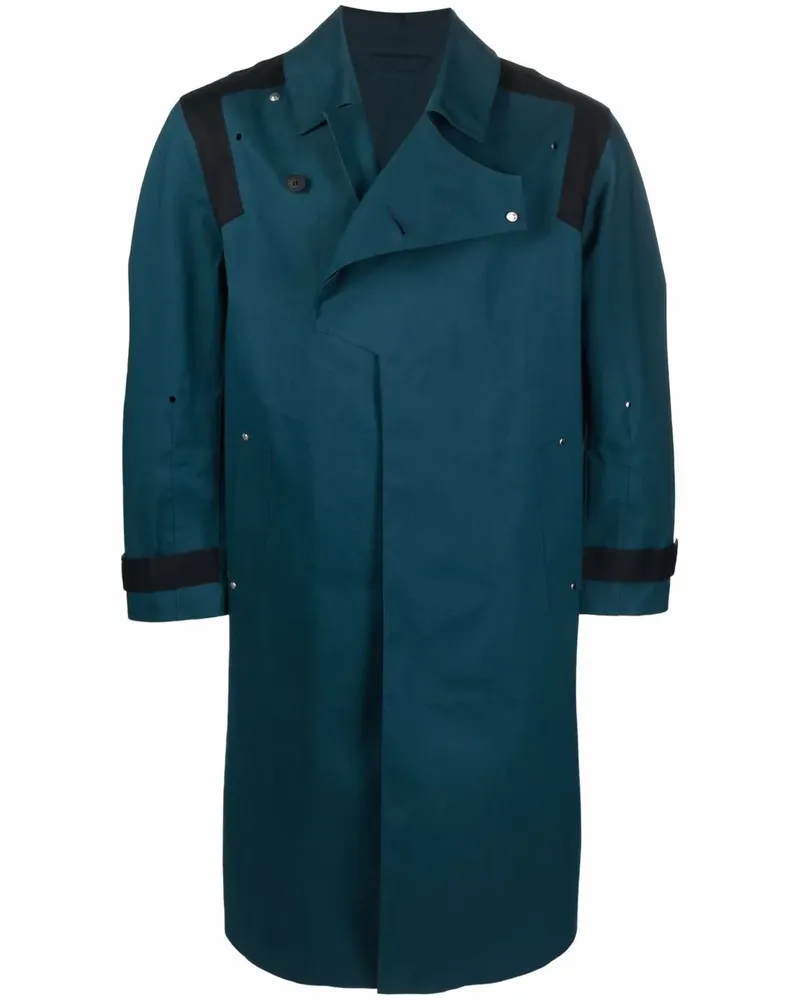 ACW* Langer Trenchcoat mit Logo-Patch - Blau Blau