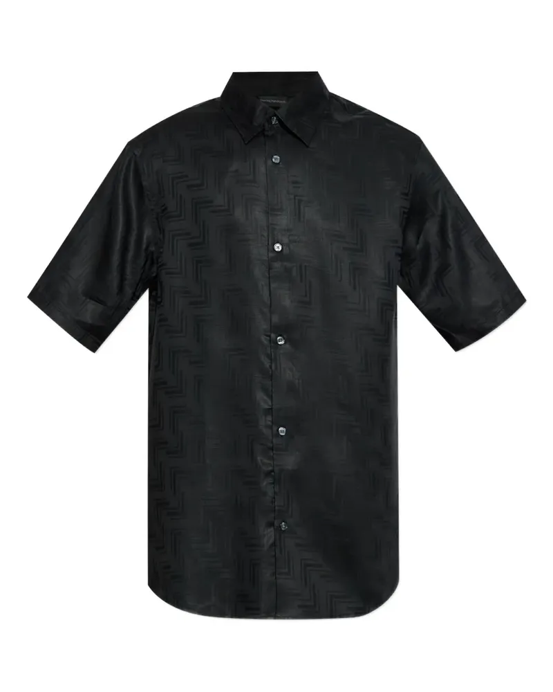 Emporio Armani Geometrisch gemustertes Hemd - Schwarz Schwarz