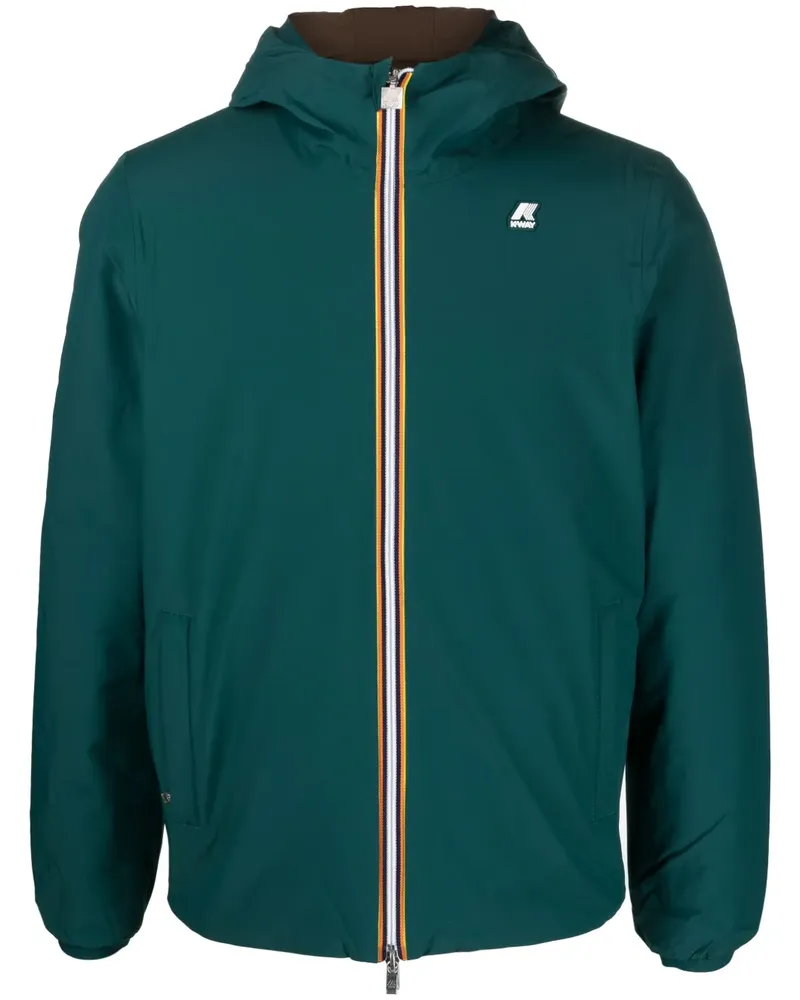 K-Way Kapuzenjacke mit Logo-Applikation - Grün Grün