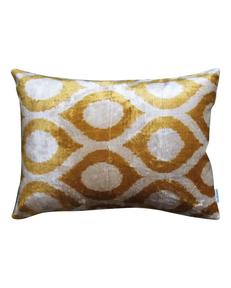 Les-Ottomans geometric-pattern silk cushion (40cm x 50cm) - Nude Nude