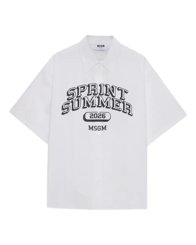 MSGM Hemd mit grafischem Print - Weiß Weiß