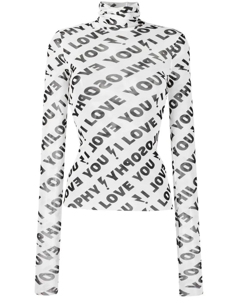 Philosophy Di Lorenzo Serafini Langarmshirt mit Print - Schwarz Schwarz