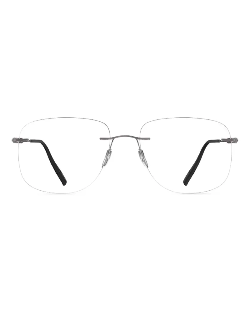 Silhouette rimless square-frame glasses - Grau Grau
